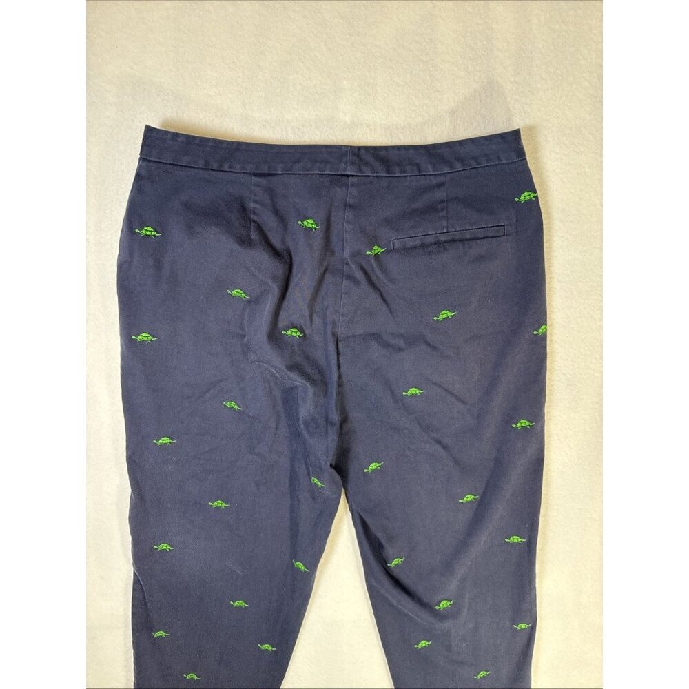 EP Pro Golf Embroidered Cropped Capri Pants Stretch Navy Blue Size 8 With Turtle - Picture 7 of 8